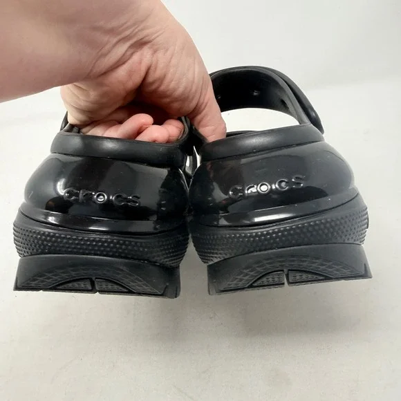Crocs Mega Crush Black Platform Lug Sole Sandals Size 10 Chunky Streetwear Bold - Picture 6 of 9